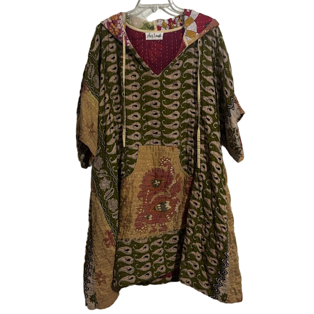 She’s 1 Oak Kantha Lounge Hoodie Dress